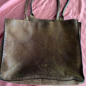 Vintage JCREW butter-soft leather work tote.